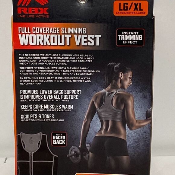 RBX X Heat Women's Black Weight Loss W/ Racerback Workout Vest Size Large/XL NWT - Picture 7 of 12